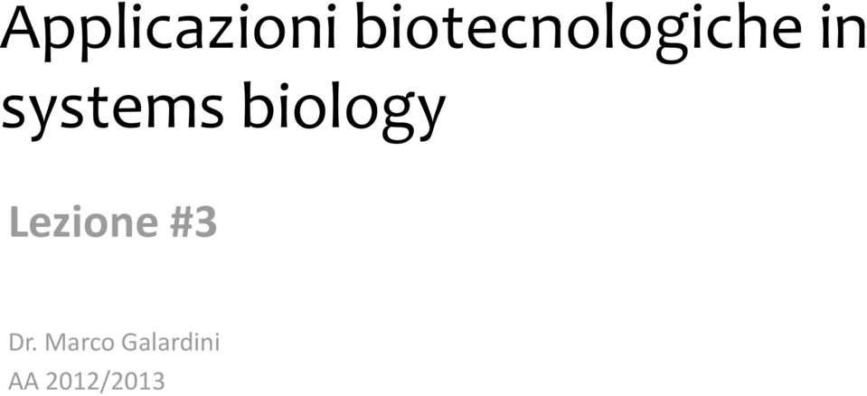 systems biology