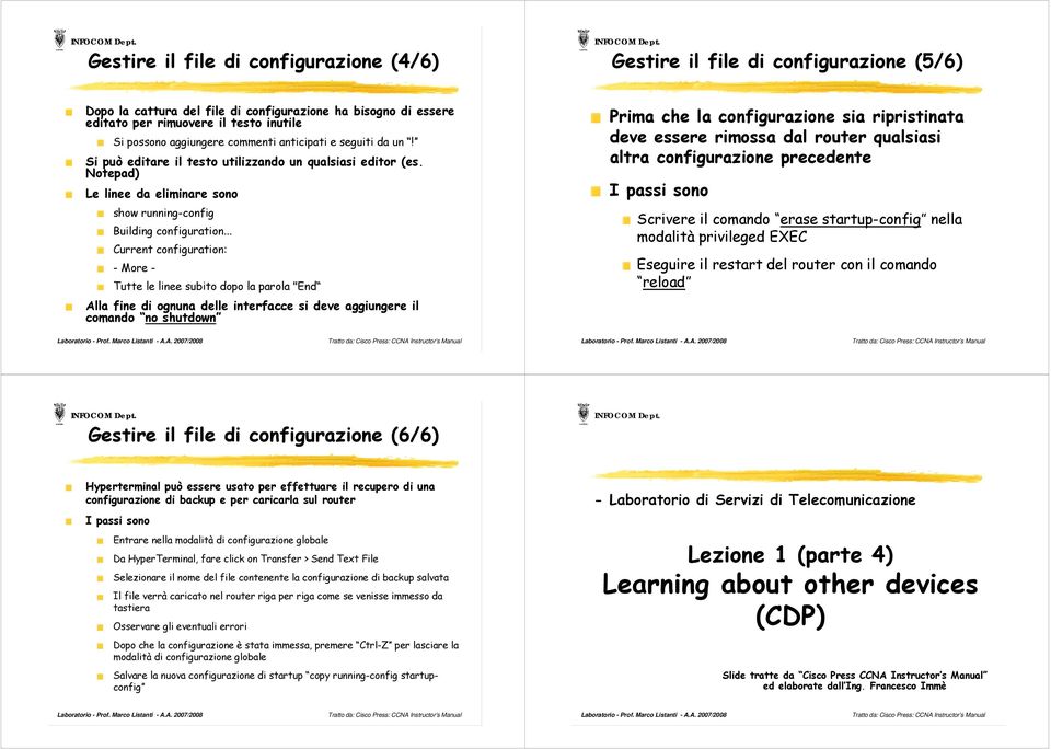 .. Current configuration: -More - Tutte le linee subito dopo la parola "End Alla fine di ognuna delle interfacce si deve aggiungere il comando no shutdown Prima che la configurazione sia ripristinata