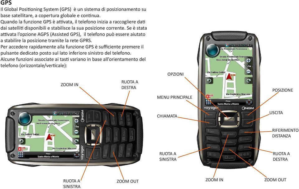 Se è stata attivata l opzione AGPS (Assisted GPS), il telefono può essere aiutato a stabilire la posizione tramite la rete GPRS.