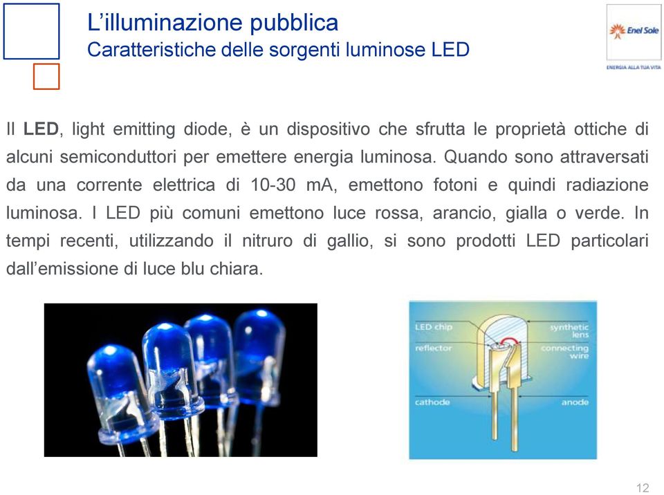 Quando sono attraversati da una corrente elettrica di 10-30 ma, emettono fotoni e quindi radiazione luminosa.