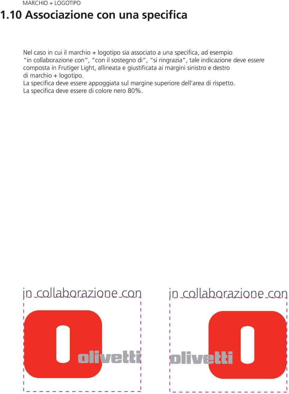 collaborazione con, con il sostegno di, si ringrazia, tale indicazione deve essere composta in Frutiger Light, allineata e