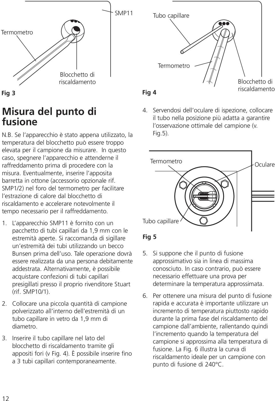 SMP1/2) nel foro del termometro per facilitare l estrazione di calore dal blocchetto di riscaldamento e accelerare notevolmente il tempo necessario per il raffreddamento. 1.