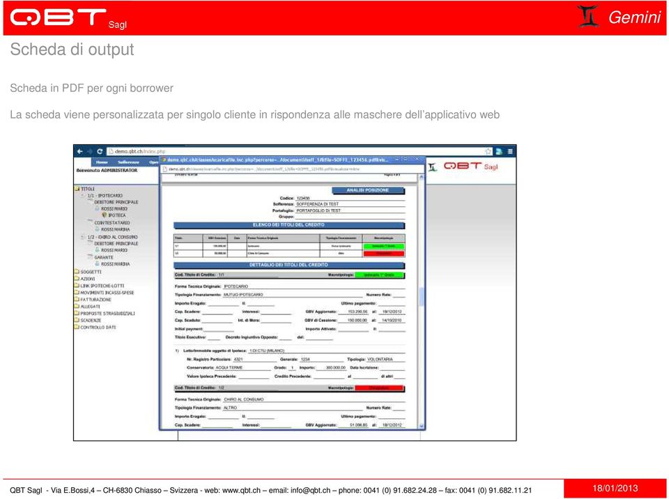 personalizzata per singolo cliente in