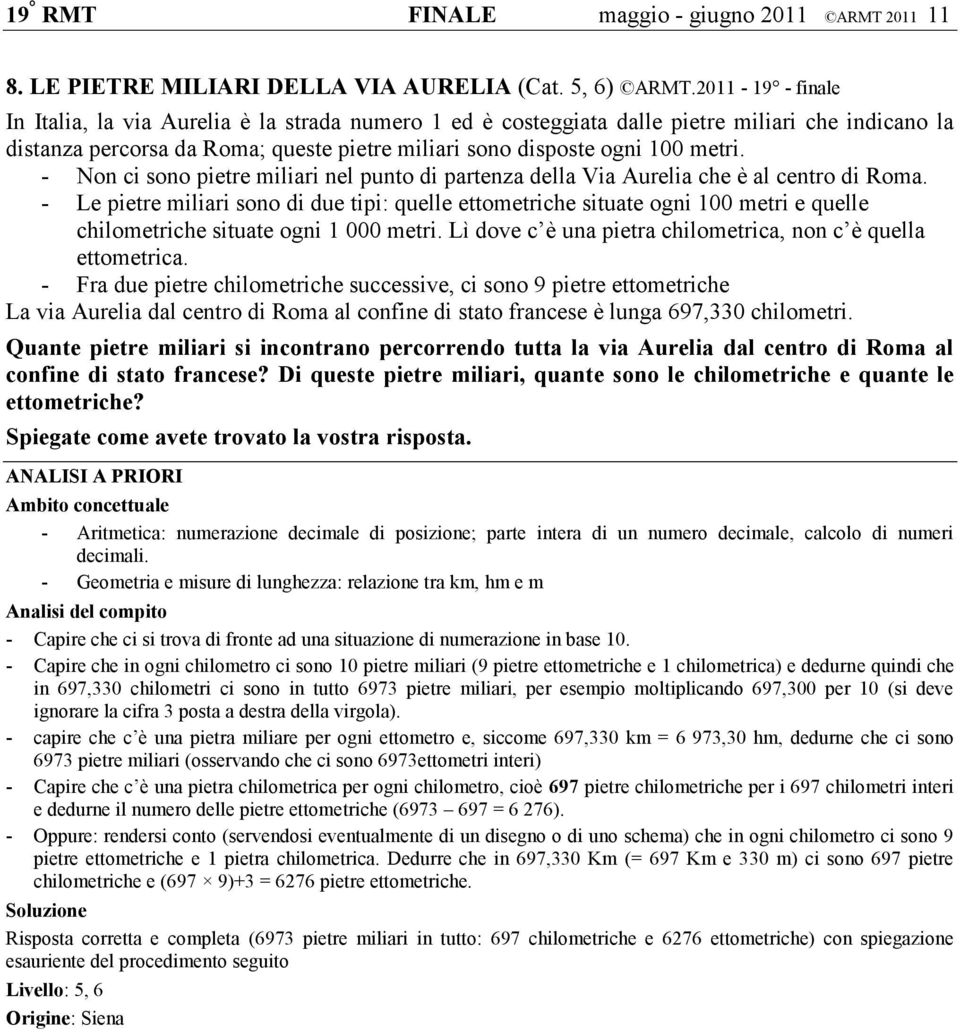 - Non ci sono pietre miliari nel punto di partenza della Via Aurelia che è al centro di Roma.