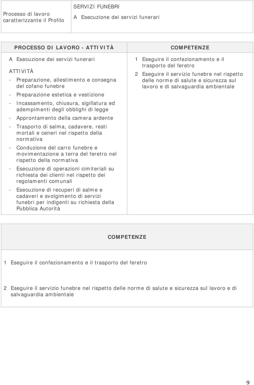 salma, cadavere, resti mortali e ceneri nel rispetto della normativa - Conduzione del carro funebre e movimentazione a terra del feretro nel rispetto della normativa - Esecuzione di operazioni