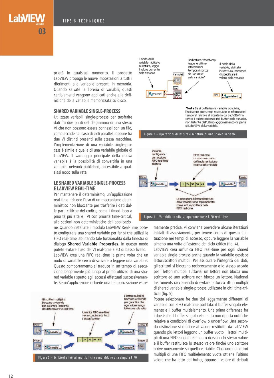 SHARED VARIABLE SINGLE-PROCESS Utilizzate variabili single-process per trasferire dati fra due punti del diagramma di uno stesso VI che non possono essere connessi con un filo, come accade nel caso