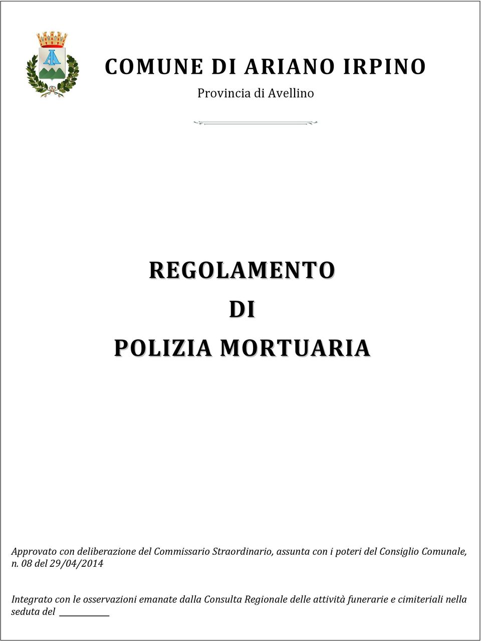 del Consiglio Comunale, n.