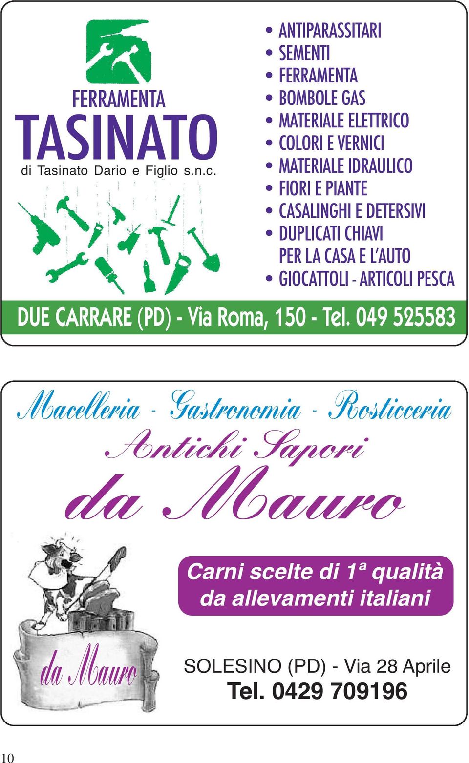 CASALINGHI E DETERSIVI DUPLICATI CHIAVI PER LA CASA E L AUTO GIOCATTOLI - ARTICOLI PESCA DUE CARRARE (PD) - Via Roma, 150