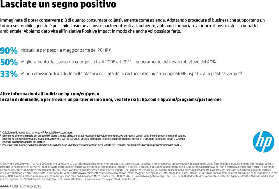 Insieme ai nostri partner attenti all'ambiente, abbiamo cominciato a ridurre il nostro stesso impatto ambientale. Abbiamo dato vita all'iniziativa Positive Impact in modo che anche voi possiate farlo.