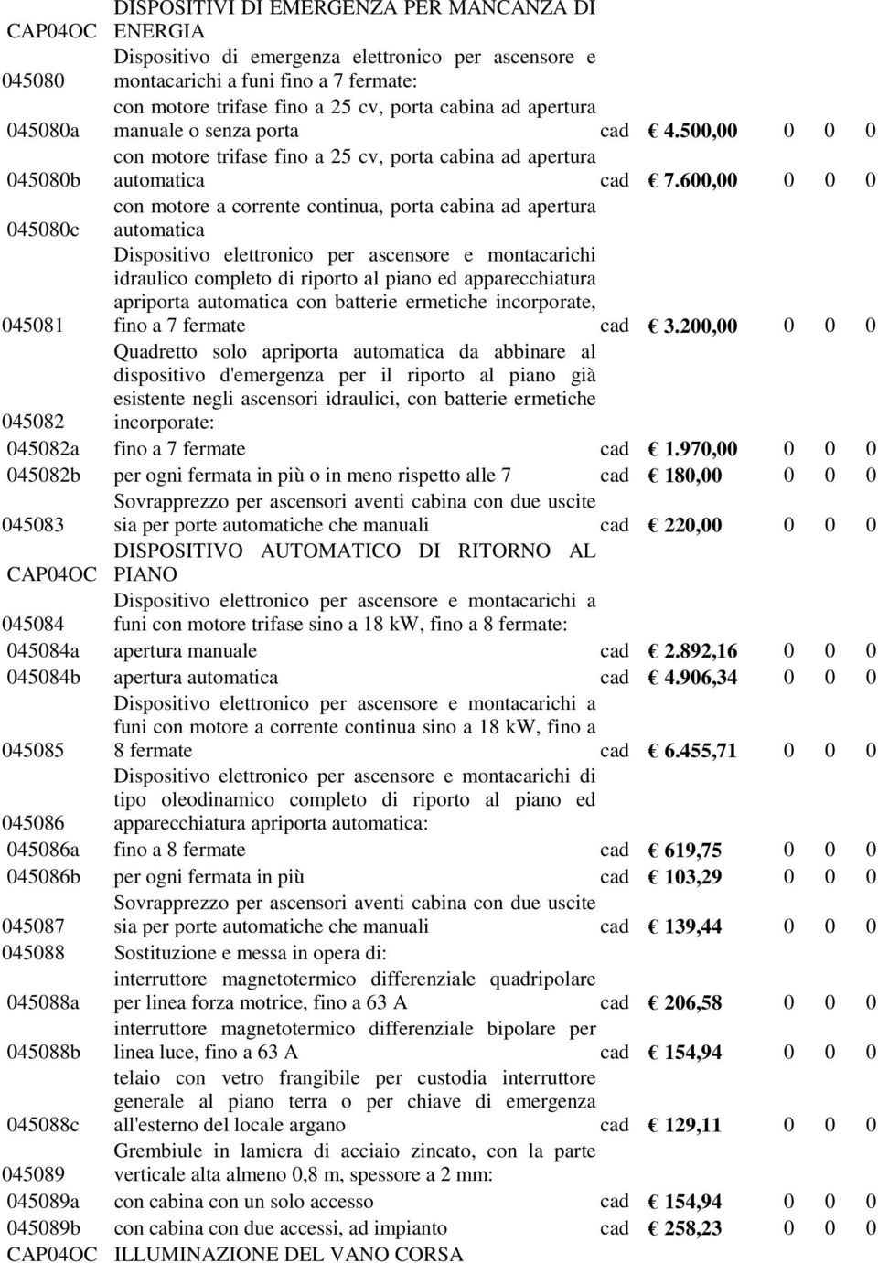 600,00 0 0 0 con motore a corrente continua, porta cabina ad apertura 045080c automatica Dispositivo elettronico per ascensore e montacarichi idraulico completo di riporto al piano ed apparecchiatura