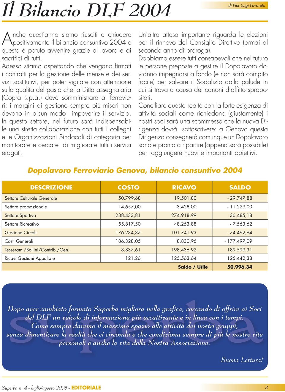 (Copra s.p.a.) deve somministrare ai ferrovieri: i margini di gestione sempre più miseri non devono in alcun modo impoverire il servizio.