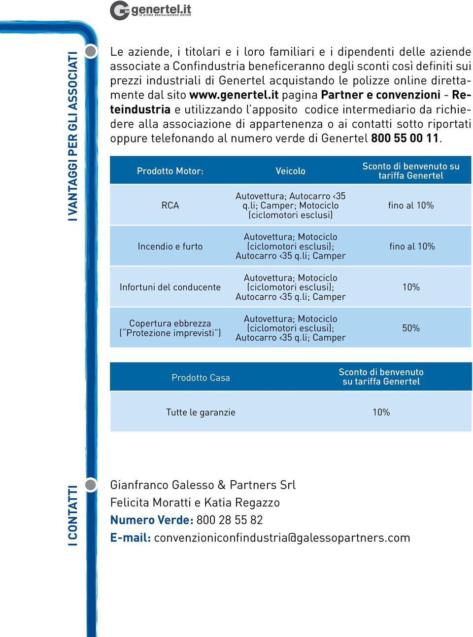 it pagina Partner e convenzioni - Reteindustria e utilizzando l apposito codice intermediario da richiedere alla associazione di appartenenza o ai contatti sotto riportati oppure telefonando al