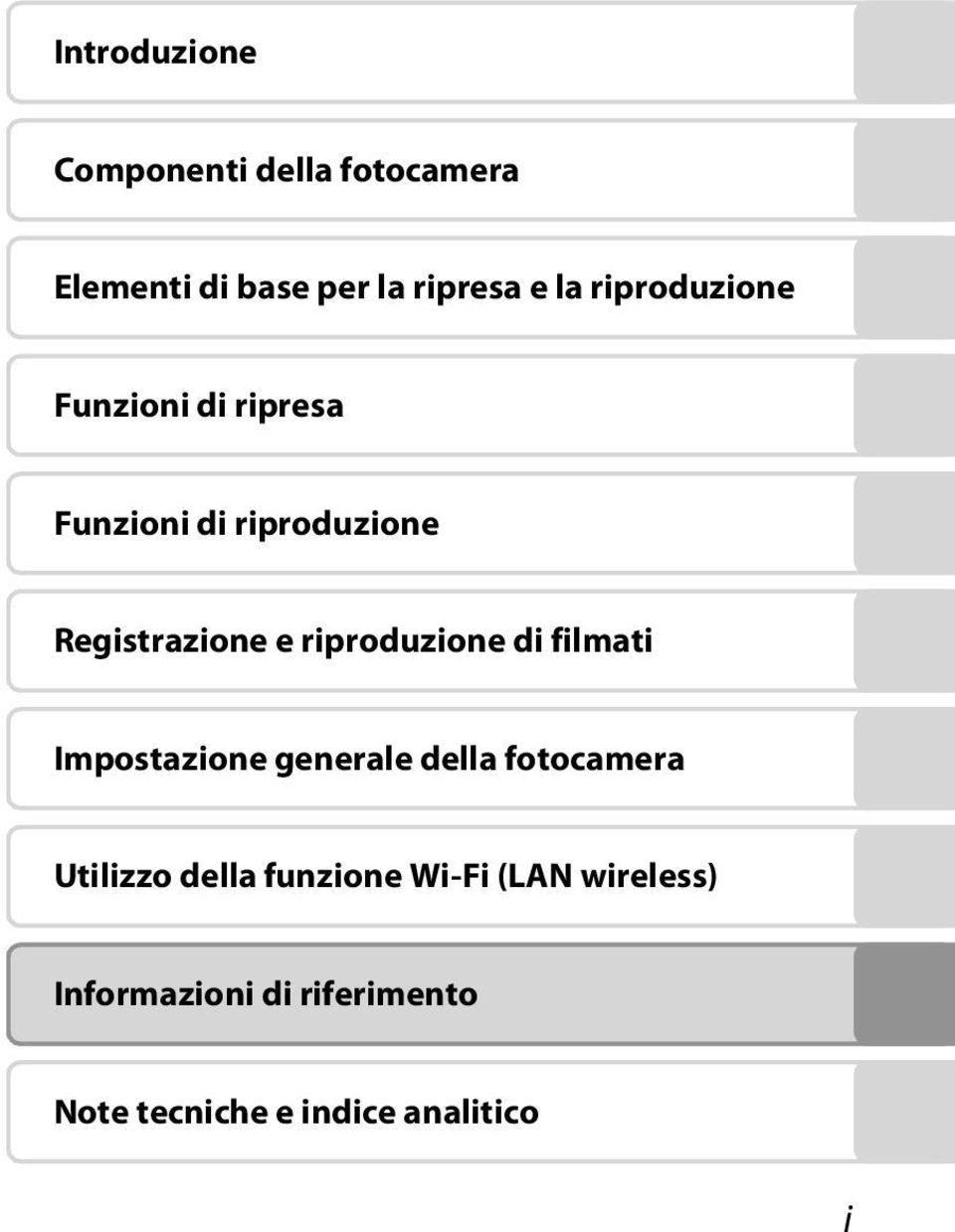 riproduzione di filmati Impostazione generale della fotocamera Utilizzo della