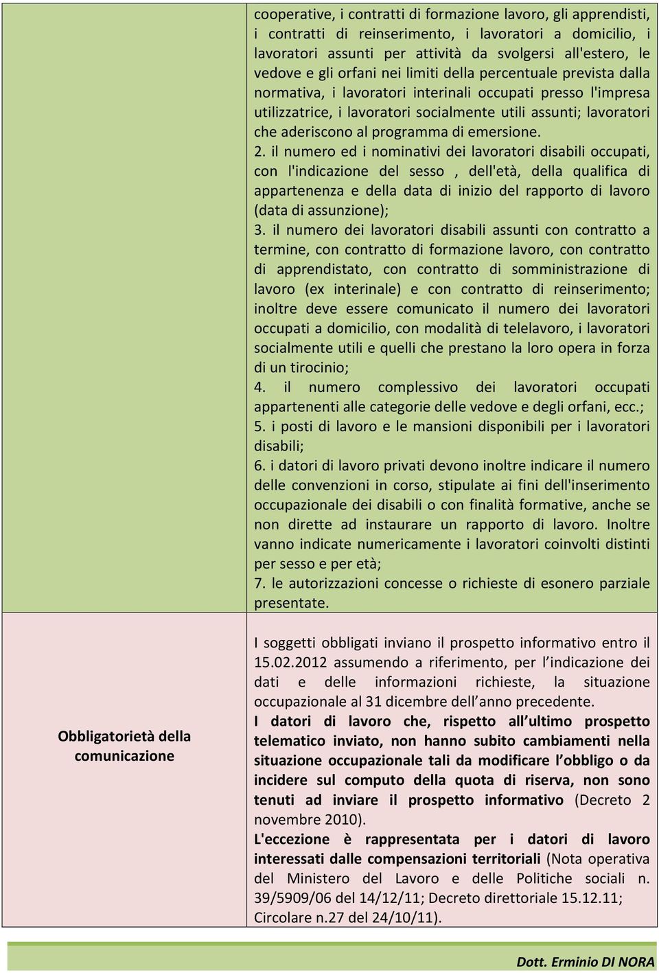 programma di emersione. 2.