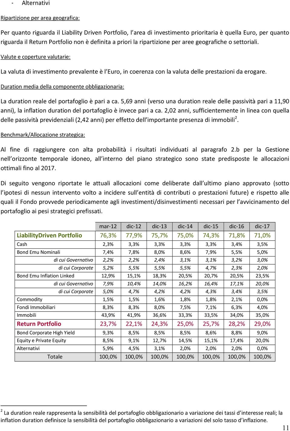 Valute e coperture valutarie: La valuta di investimento prevalente è l Euro, in coerenza con la valuta delle prestazioni da erogare.