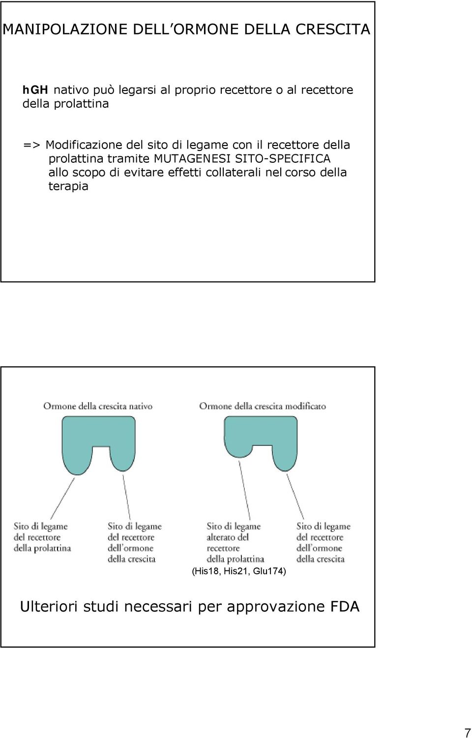 prolattina tramite MUTAGENESI SITO-SPECIFICA allo scopo di evitare effetti collaterali