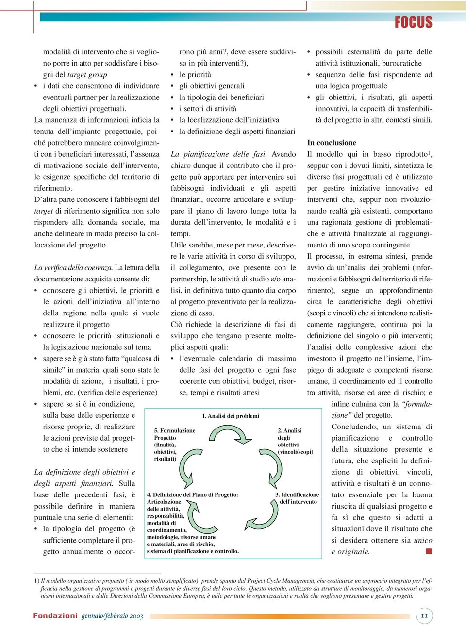 La mancanza di informazioni inficia la tenuta dell impianto progettuale, poiché potrebbero mancare coinvolgimenti con i beneficiari interessati, l assenza di motivazione sociale dell intervento, le