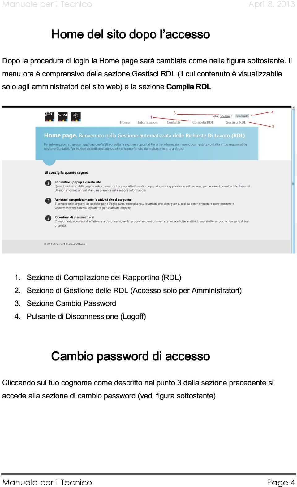 di Gestione Compilazione delle del RDL Rapportino (Accesso(RDL) 4.