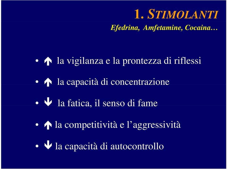 di concentrazione la fatica, il senso di fame la