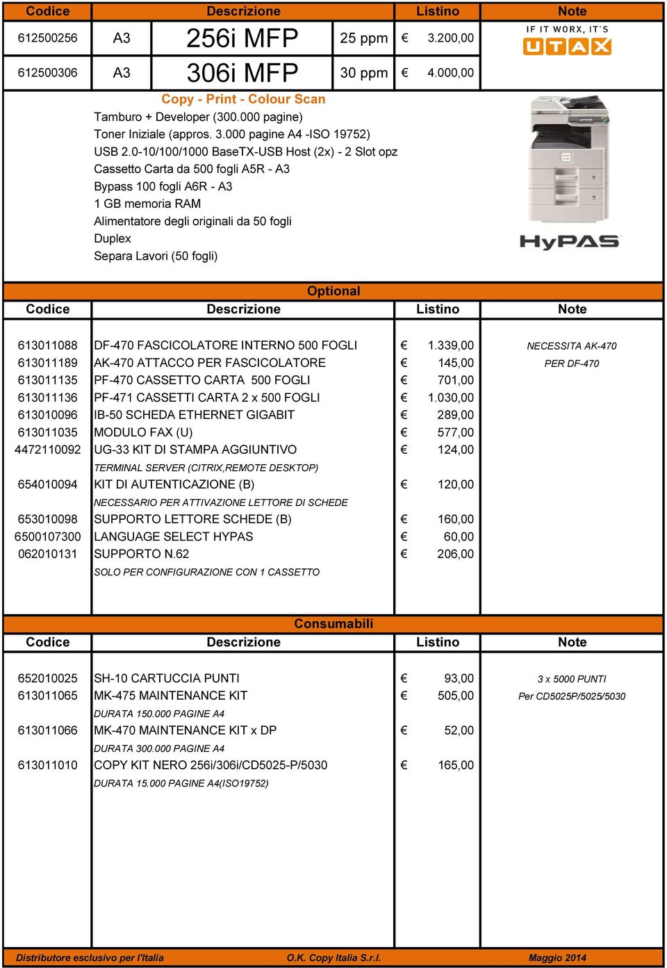 fogli) Optional 613011088 DF-470 FASCICOLATORE INTERNO 500 FOGLI 1.