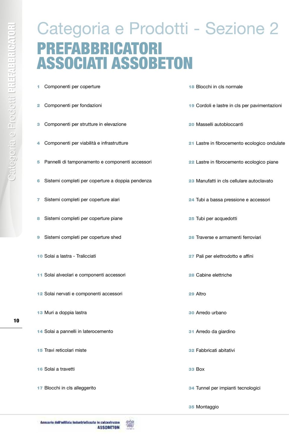 lastre in cls per pavimentazioni 20 Masselli autobloccanti 21 Lastre in fibrocemento ecologico ondulate 22 Lastre in fibrocemento ecologico piane 23 Manufatti in cls cellulare autoclavato 7 Sistemi