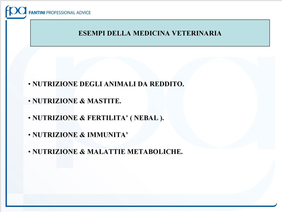 NUTRIZIONE & MASTITE.