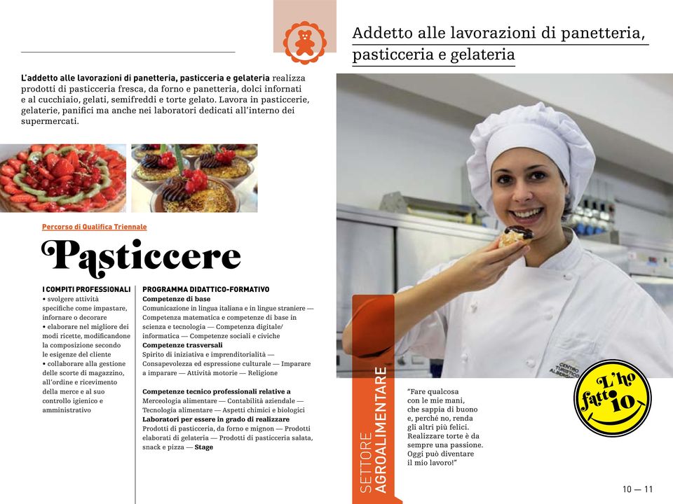 Pasticcere svolgere attività specifiche come impastare, infornare o decorare elaborare nel migliore dei modi ricette, modificandone la composizione secondo le esigenze del cliente collaborare alla