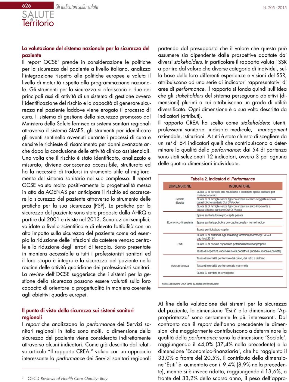 integrazione rispetto alle politiche europee e valuta il livello di maturità rispetto alla programmazione nazionale.