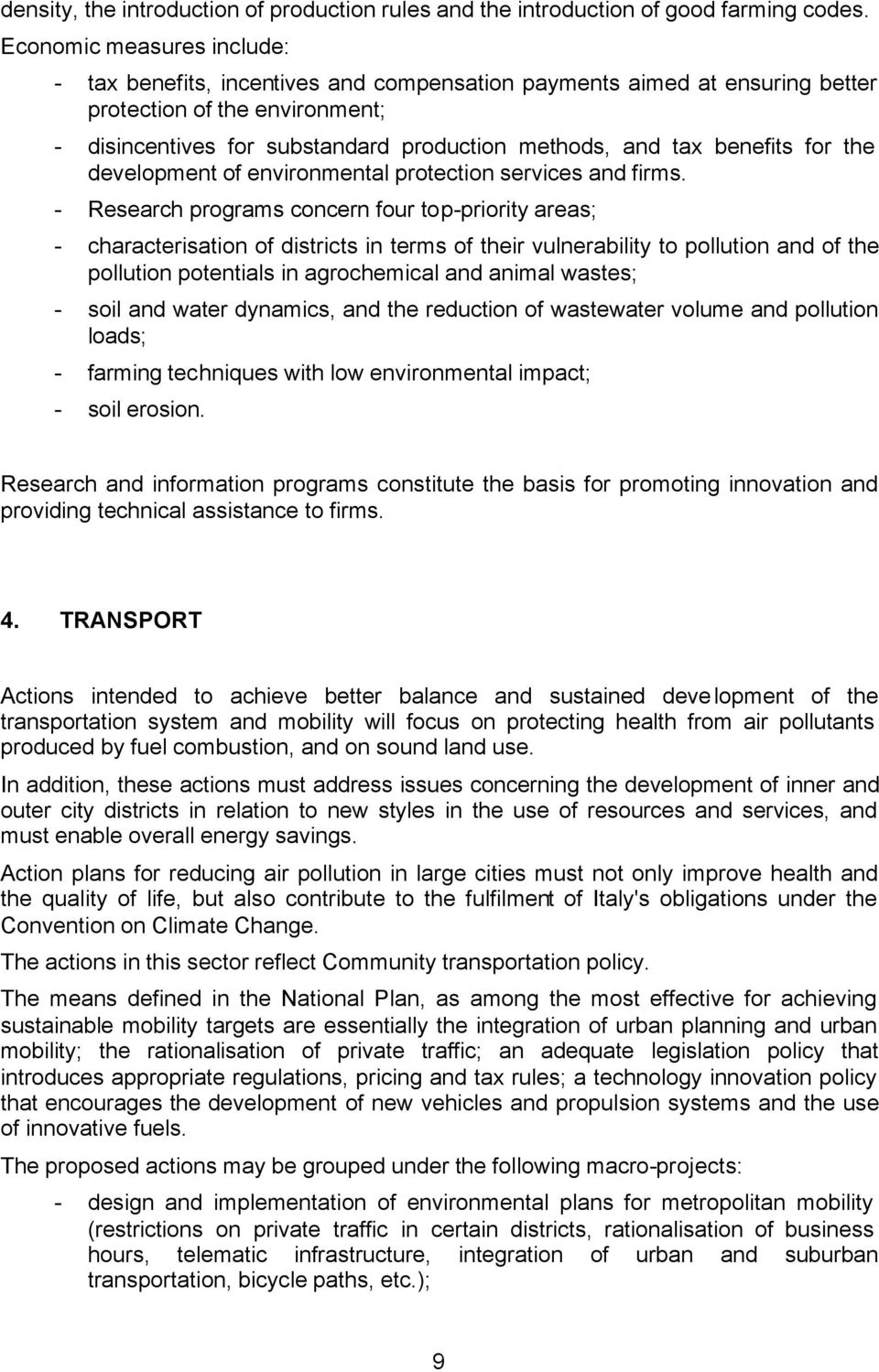 benefits for the development of environmental protection services and firms.