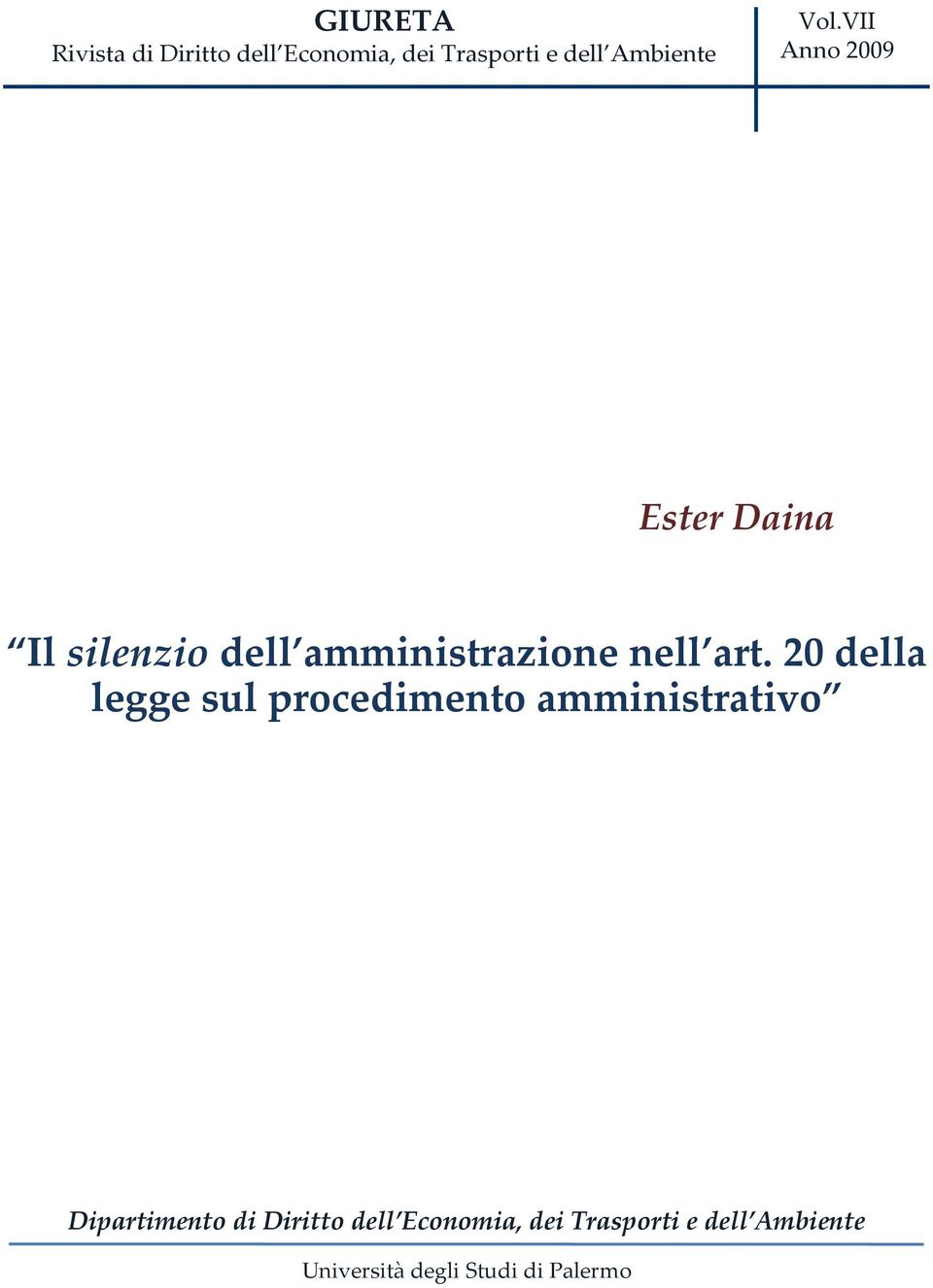 20 della legge sul procedimento amministrativo