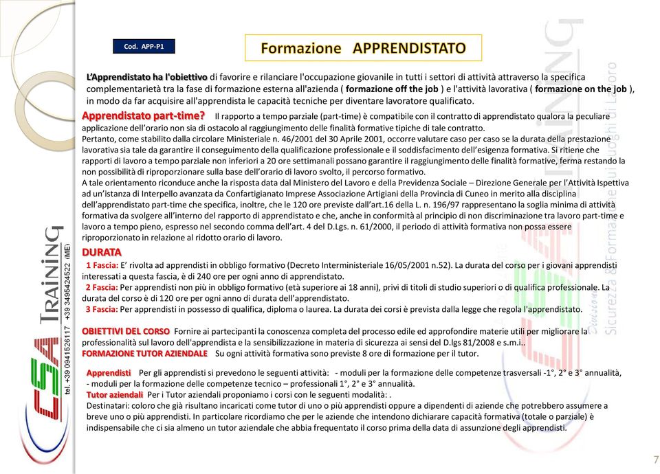 Apprendistato part-time?