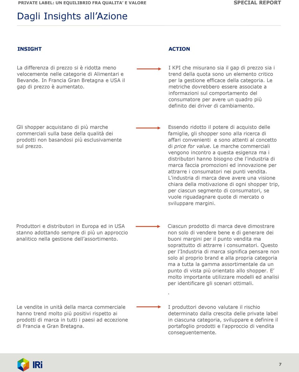 Le metriche dovrebbero essere associate a informazioni sul comportamento del consumatore per avere un quadro più definito dei driver di cambiamento.