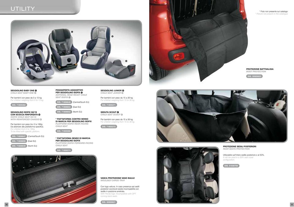 71805362 Seggiolino Isofix G0/1s con Scocca Rinforzata b ISOFIX CHILD SEAT G0/1s with reinforced chassis b Per bambini con peso tra i 0 e 18Kg. Da abbinare alla piattaforma specifica.