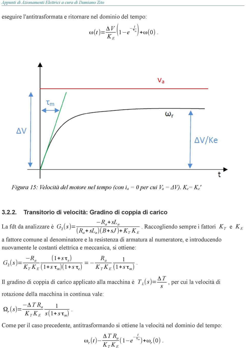 Raccogliendo sempre i fattori K T e K E (Ra + sla )(B+ sj )+ K T K E a fattore comune al denominatore e la resistenza di armatura al numeratore, e introducendo nuovamente le costanti elettrica e