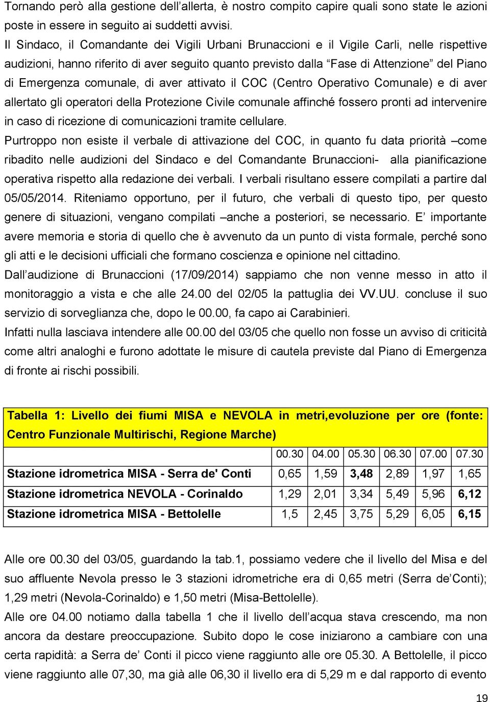 comunale, di aver attivato il COC (Centro Operativo Comunale) e di aver allertato gli operatori della Protezione Civile comunale affinché fossero pronti ad intervenire in caso di ricezione di