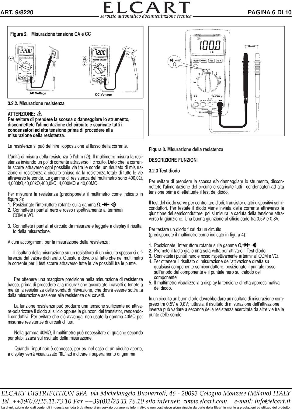 Misurazione tensione CA e CC 3.2.