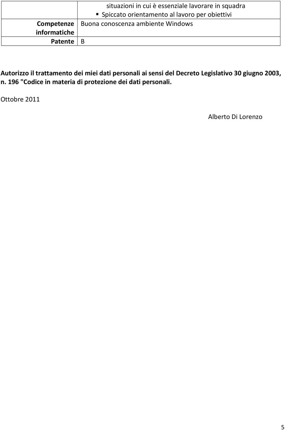 il trattamento dei miei dati personali ai sensi del Decreto Legislativo 30 giugno 2003,