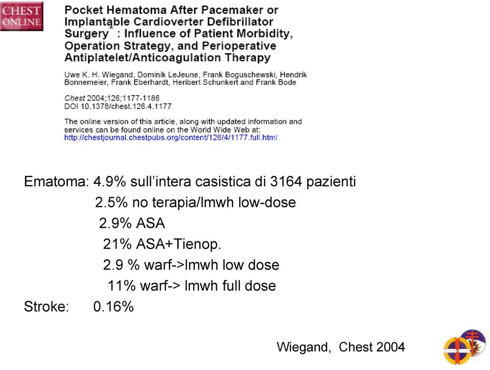 5% no terapia/lmwh low-dose 2.