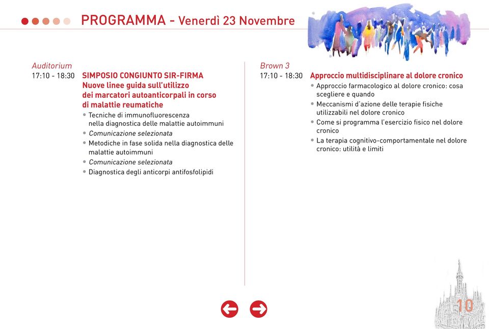 antifosfolipidi Brown 3 17:10-18:30 Approccio multidisciplinare al dolore cronico Approccio farmacologico al dolore cronico: cosa scegliere e quando Meccanismi d azione