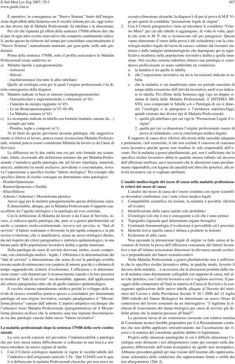 Per ciò che riguarda gli effetti della sentenza 179/88 ebbene dire che al pari di ogni altro evento innovativo che comporta cambiamenti radicali, anche questo ha richiesto del tempo per consolidare