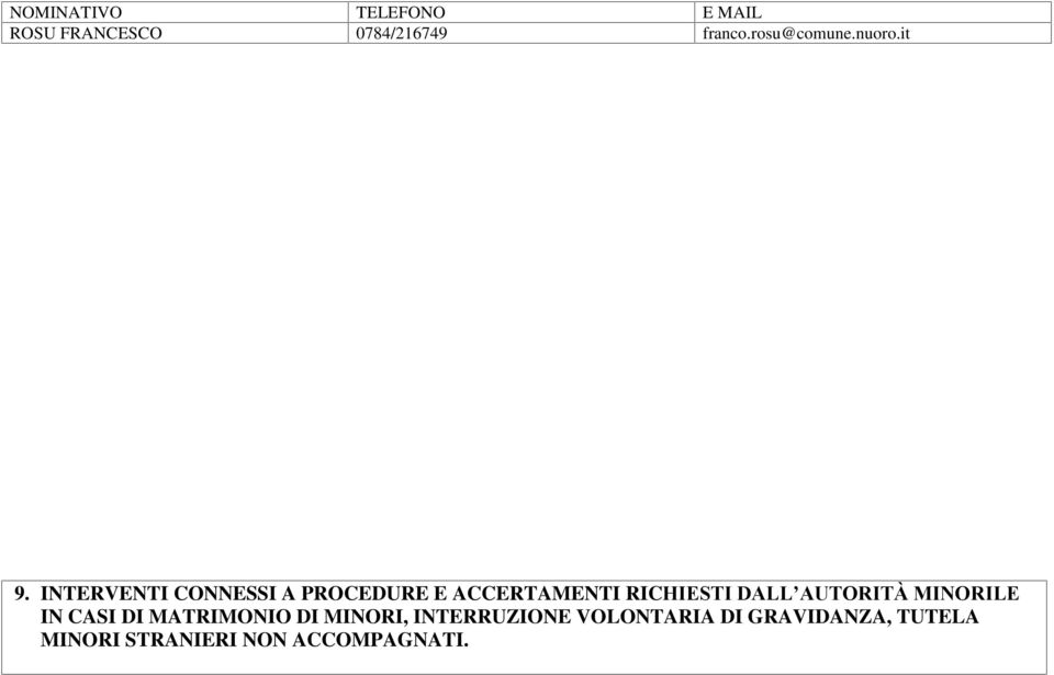 CASI DI MATRIMONIO DI MINORI, INTERRUZIONE