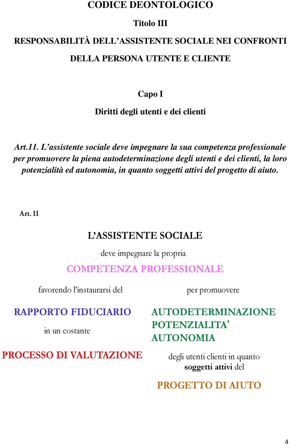 autonomia, in quanto soggetti attivi del progetto di aiuto. Art.