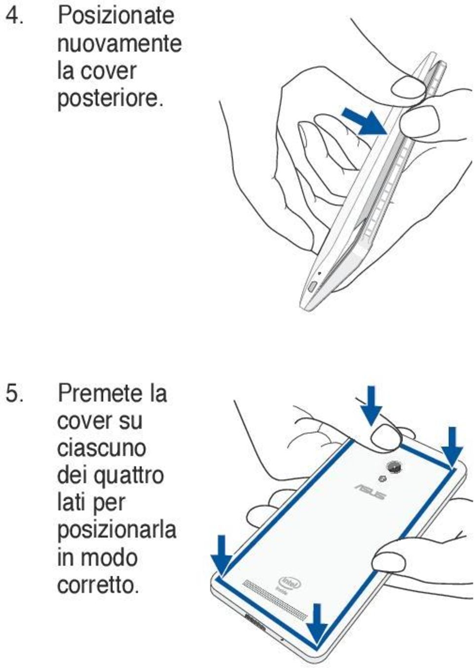 Premete la cover su ciascuno dei