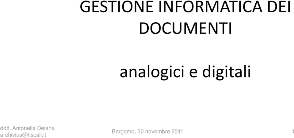 analogici e digitali