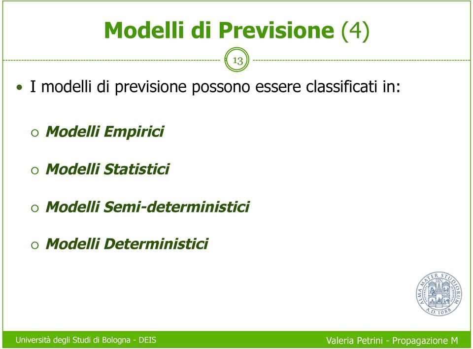 13 Modelli Empirici Modelli Statistici