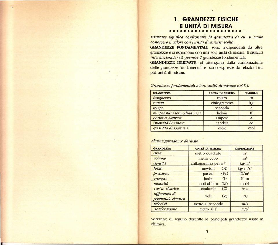 GRANDEZA DERVAT: si ottengono dalla combinazione delle grandezze fondamentali e sono espresse da relazioni tra più unita di misura. Grandezze fondamentali e loro unitò di mísura nel S.l. GR NDEZZA UNÍÀ D MÍS!