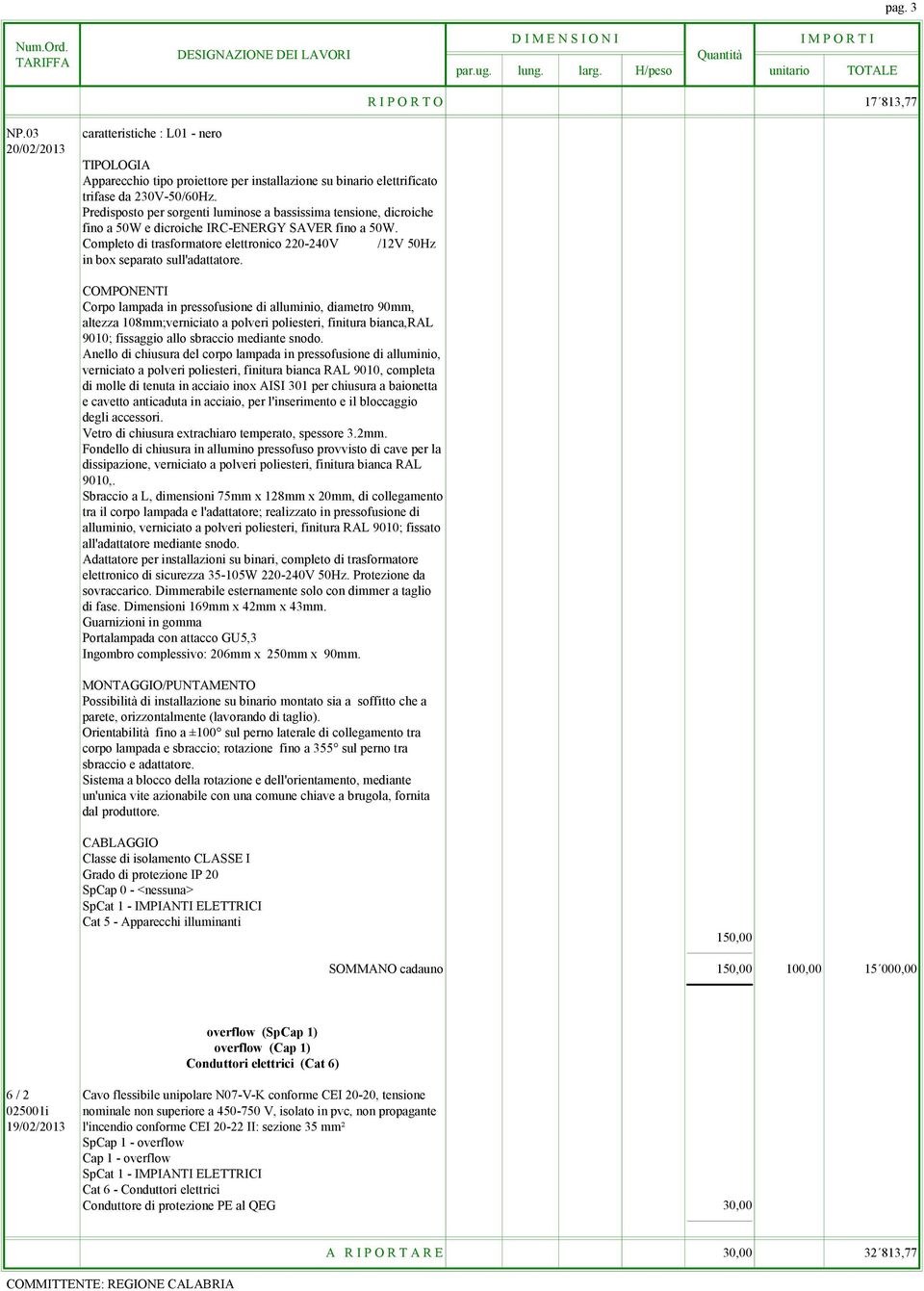 Completo di trasformatore elettronico 220-240V /12V 50Hz in box separato sull'adattatore.