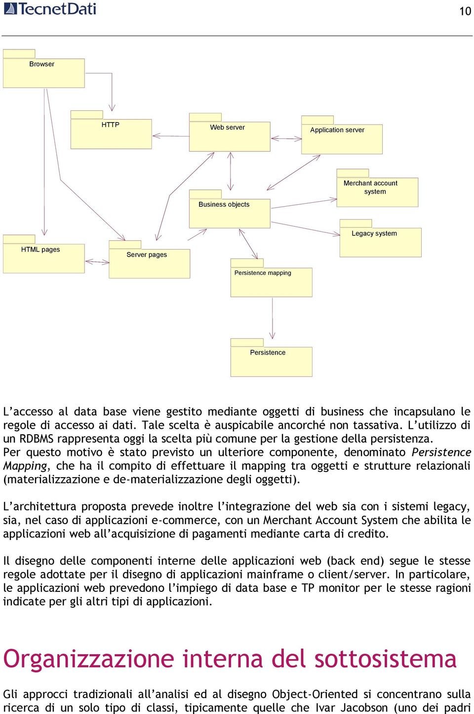 L utilizzo di un RDBMS rappresenta oggi la scelta più comune per la gestione della persistenza.