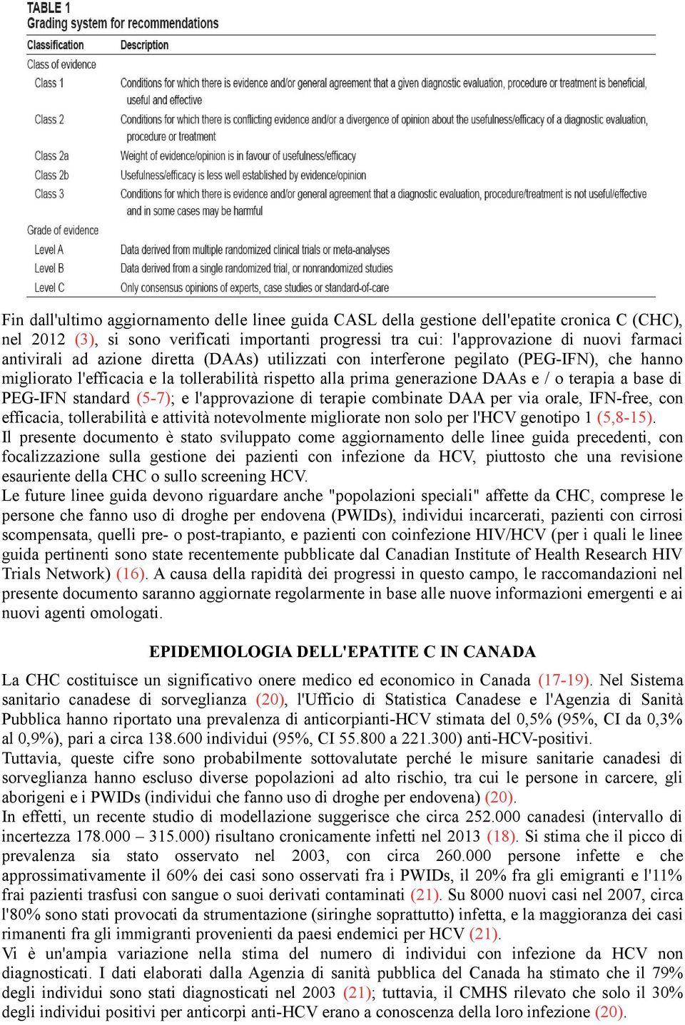 PEG-IFN standard (5-7); e l'approvazione di terapie combinate DAA per via orale, IFN-free, con efficacia, tollerabilità e attività notevolmente migliorate non solo per l'hcv genotipo 1 (5,8-15).