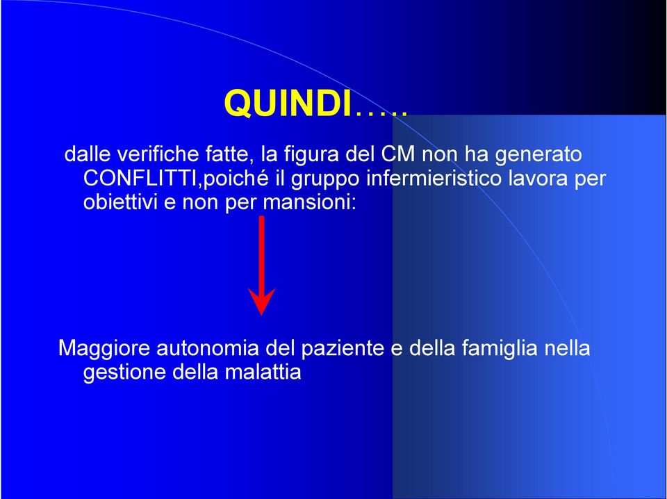 generato CONFLITTI,poiché il gruppo infermieristico